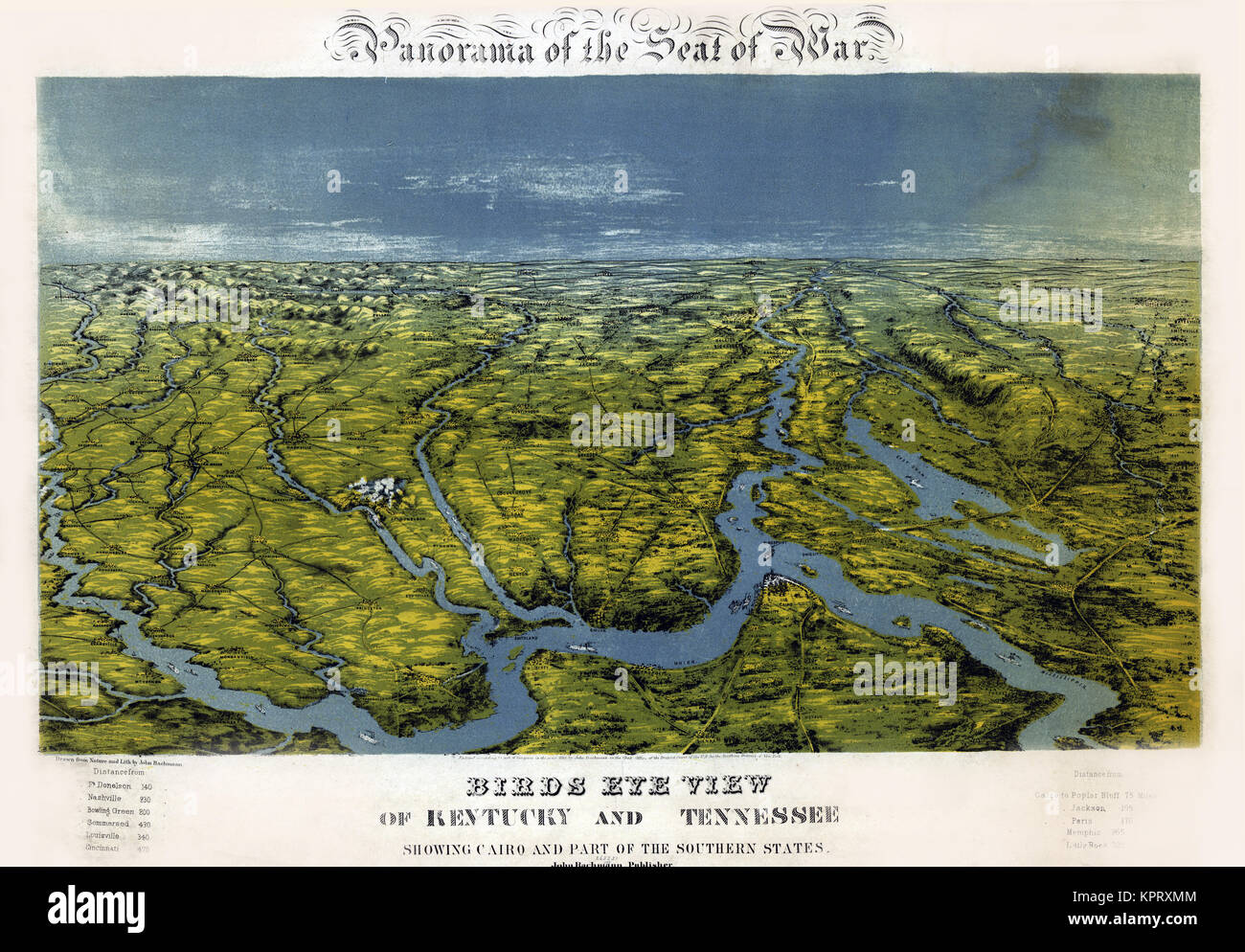 Panorama des Großen Krieges Kentucky und Tennessee Stockfoto