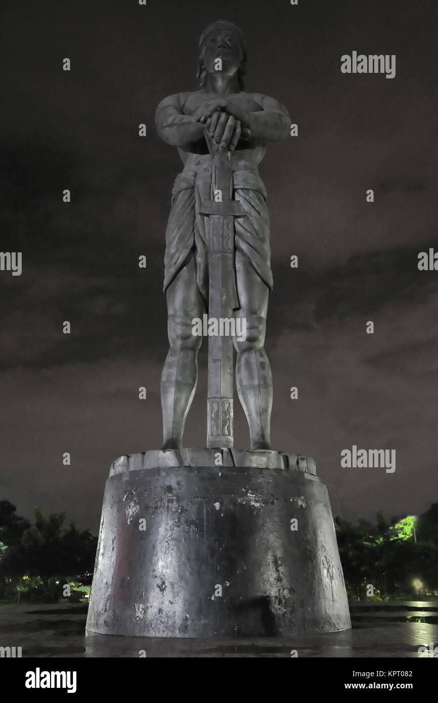 Sentinel der Freiheit oder Lapu-Lapu Monument in Rizal Park-Liwasang Rizal ist eine Statue des ersten nationalen Helden, der wie der erste gebürtige zu r angesehen wird. Stockfoto