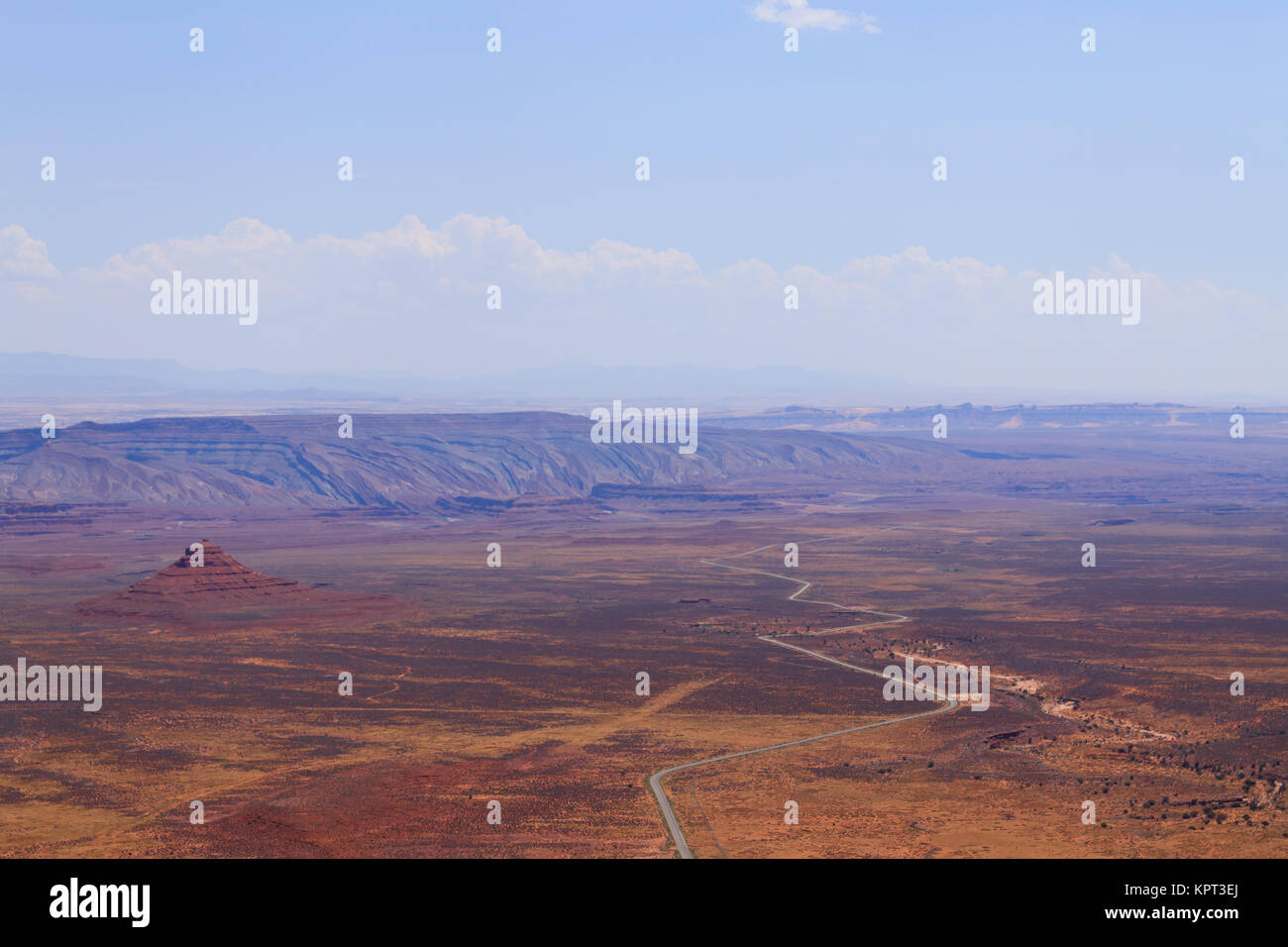 Arizona-Panorama von Moki Dugway, Muley Point zu übersehen.  Offener Raum. Vereinigte Staaten von Amerika Stockfoto