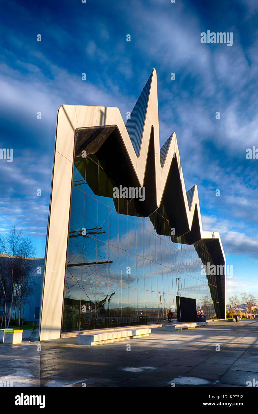 Die Riverside Transport Museum am Fluss Clyde in Glasgow, Schottland, Großbritannien Stockfoto