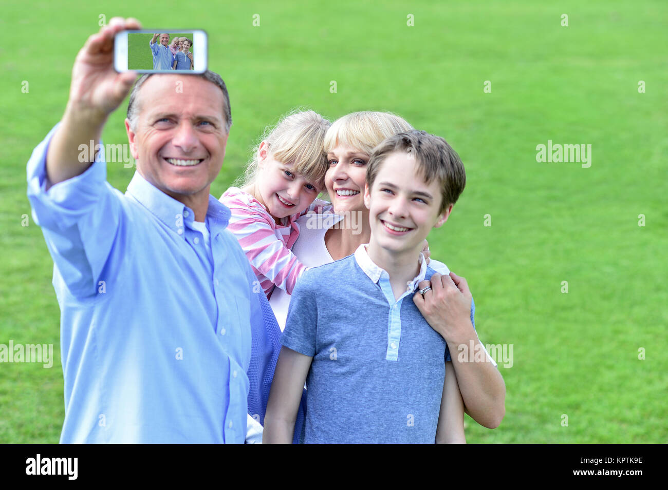 Familie Bild von sich. Stockfoto