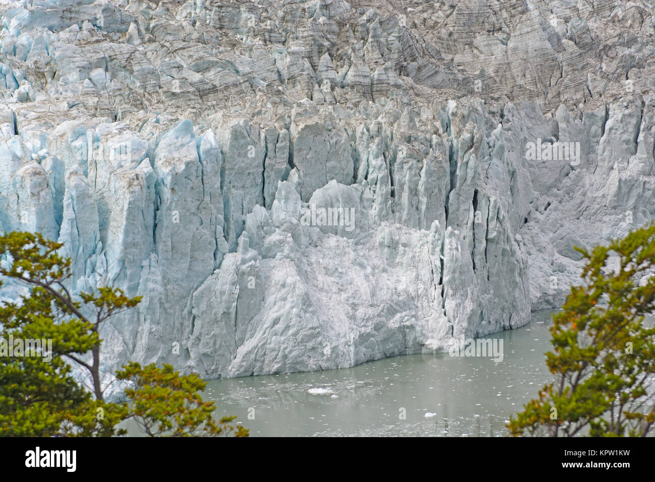 Eis vor einem Tidewater Gletscher Stockfoto