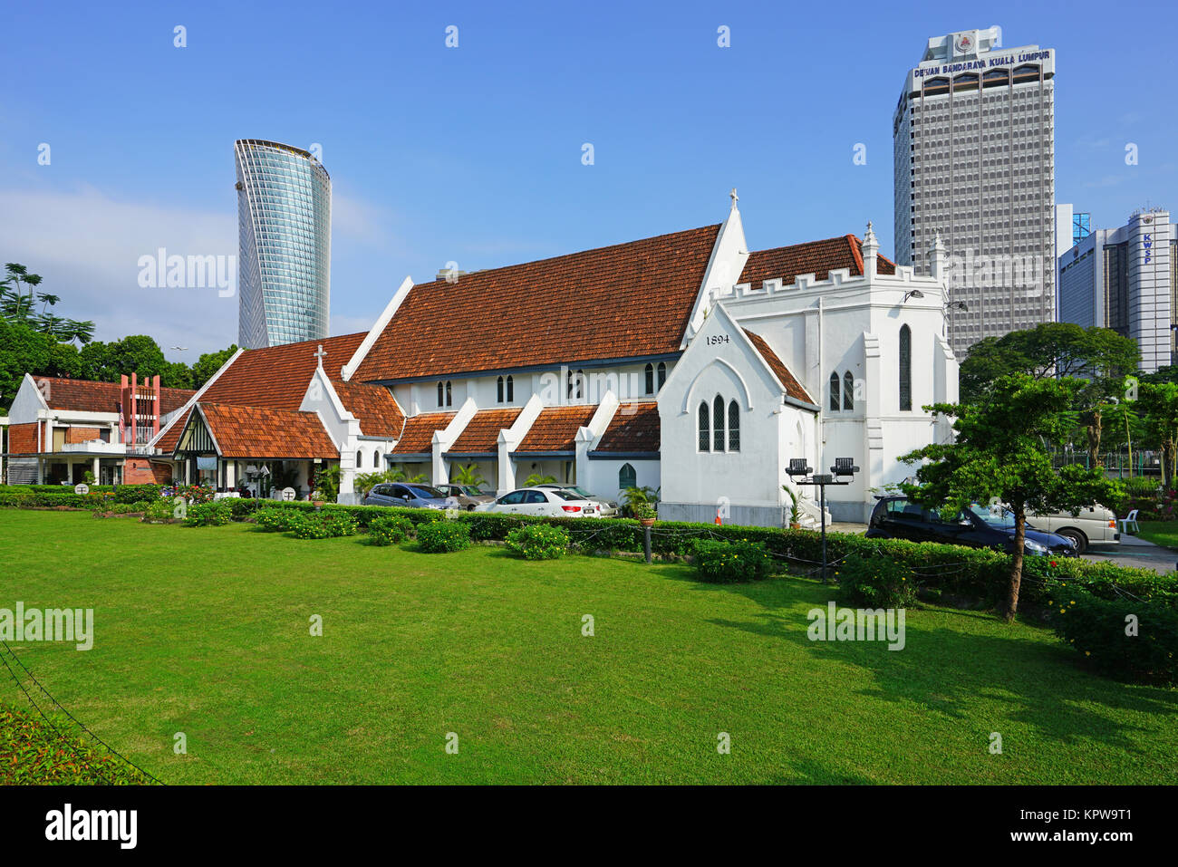 Blick auf die Kathedrale der Heiligen Maria der Jungfrau (St. Mary's Kathedrale), eine anglikanische Diözese Kirche in Kuala Lumpur, Malaysia Stockfoto