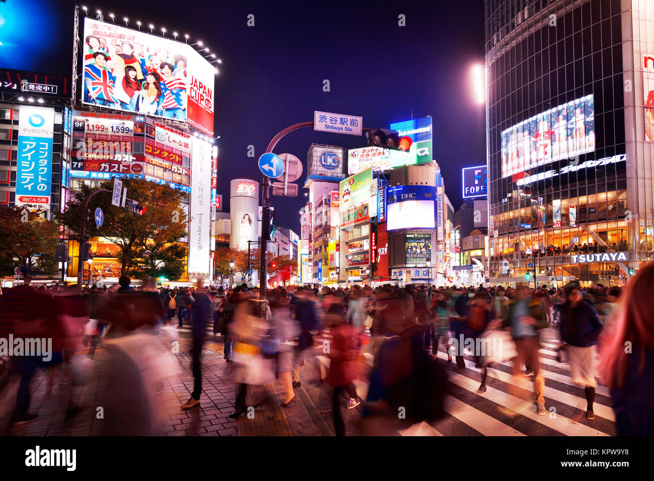 Lizenz und Drucke bei MaximImages.com - Shibuya Crossing, Tokio, Japan Reise Stock Foto Stockfoto