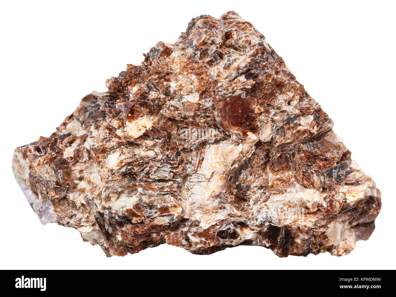 Rock von phlogopit (Magnesium Glimmer) isoliert Stockfoto