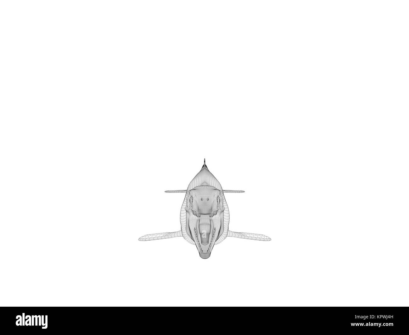 3D-Drahtmodell Krokodil Stockfoto