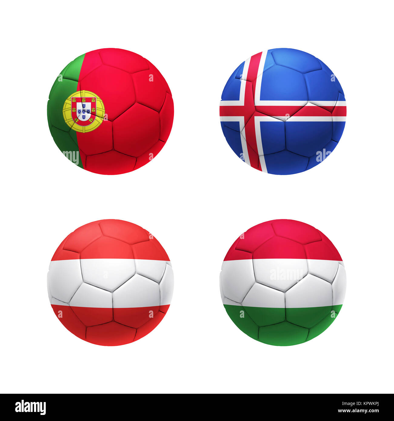 3D-Fußball mit Gruppe F teams Flags Stockfoto