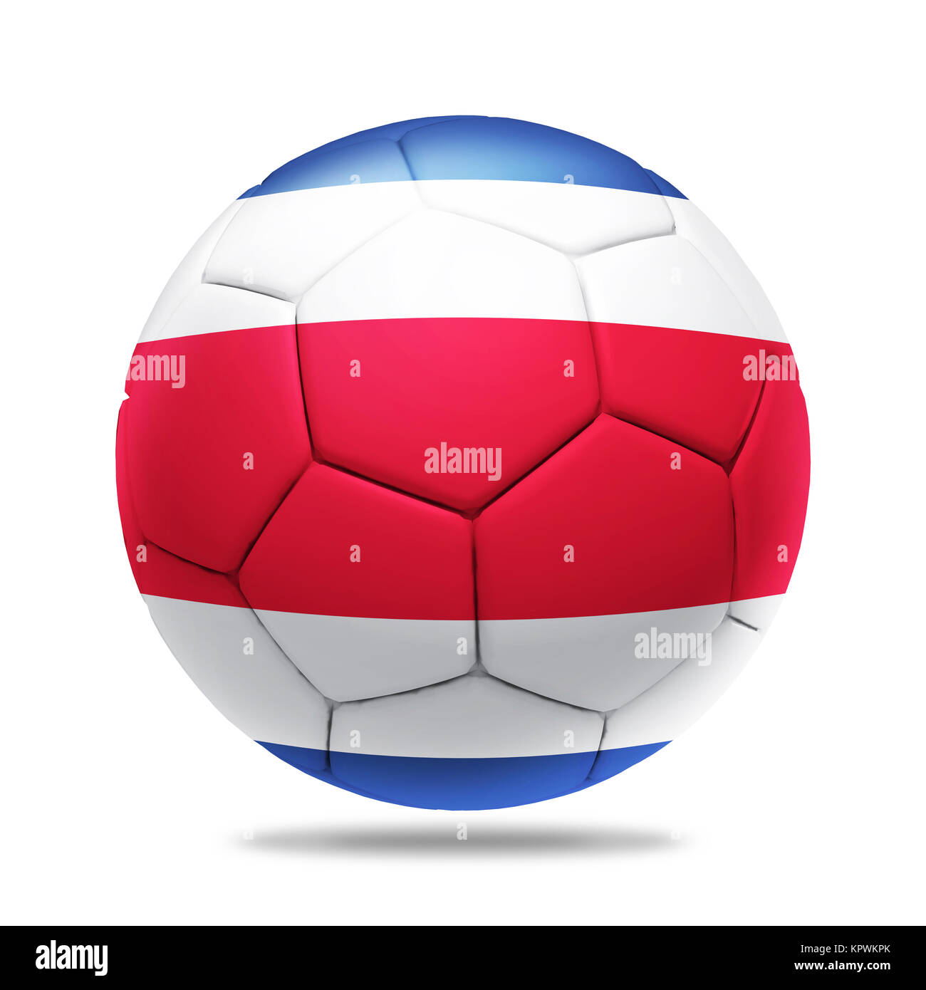 3D-Fußball mit Costa Rica team Flagge Stockfoto
