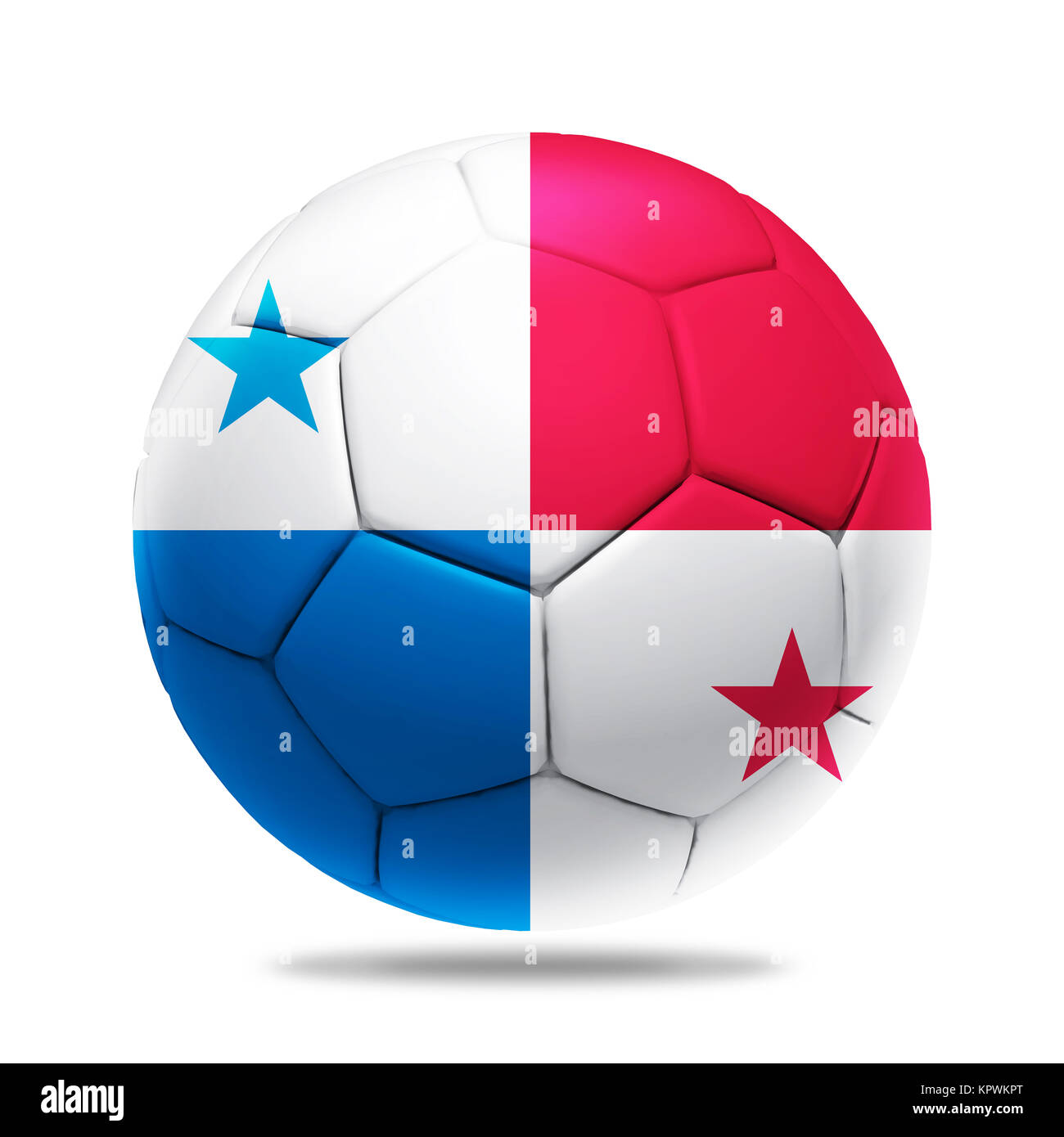 3D-Fußball mit Panama team Flagge Stockfoto