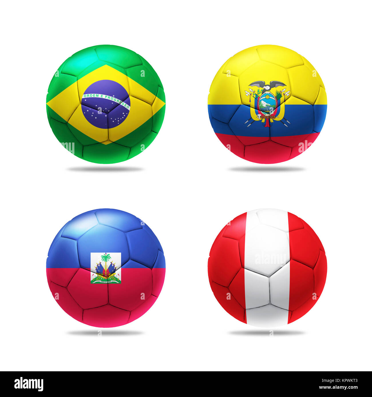 3D-Fußball mit Gruppe A teams Flags Stockfoto
