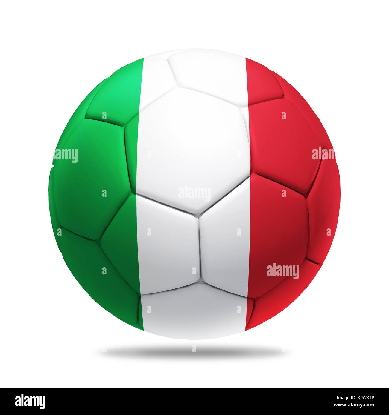 3D-Fußball mit Italien Team Flagge Stockfoto