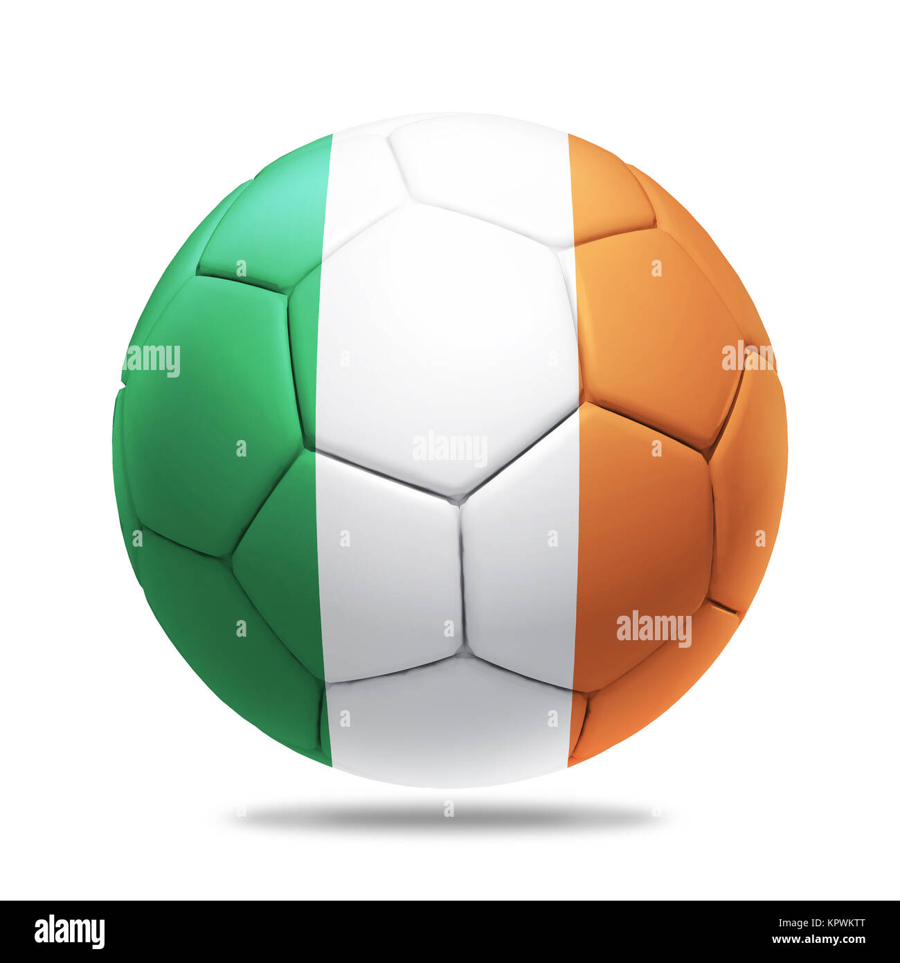 3D-Fußball mit Irland team Flagge Stockfoto