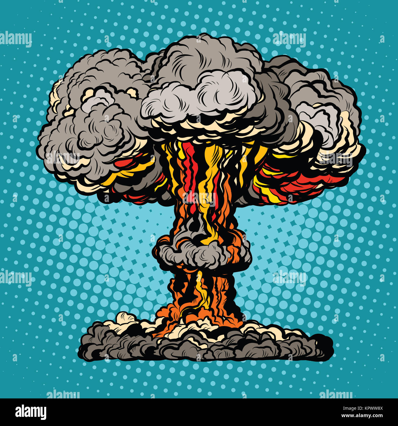 Nukleare Explosion radioaktives Pilz Pop-Art Stockfoto