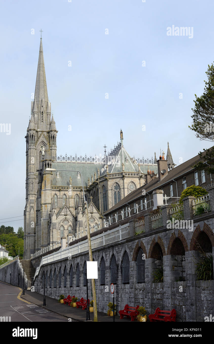 Straße Kathedrale zu Cobh. Stockfoto