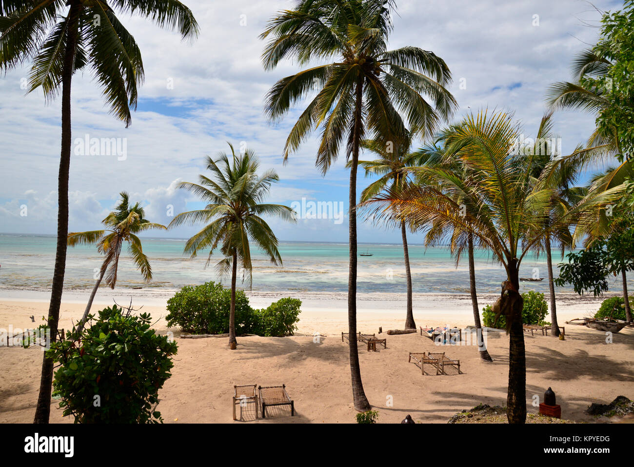 Sansibar ist eine Indische Ozean Paradies, das die meisten Menschen es sich leisten können, für faule Ferien auf warmen Strände zu besuchen. Stockfoto