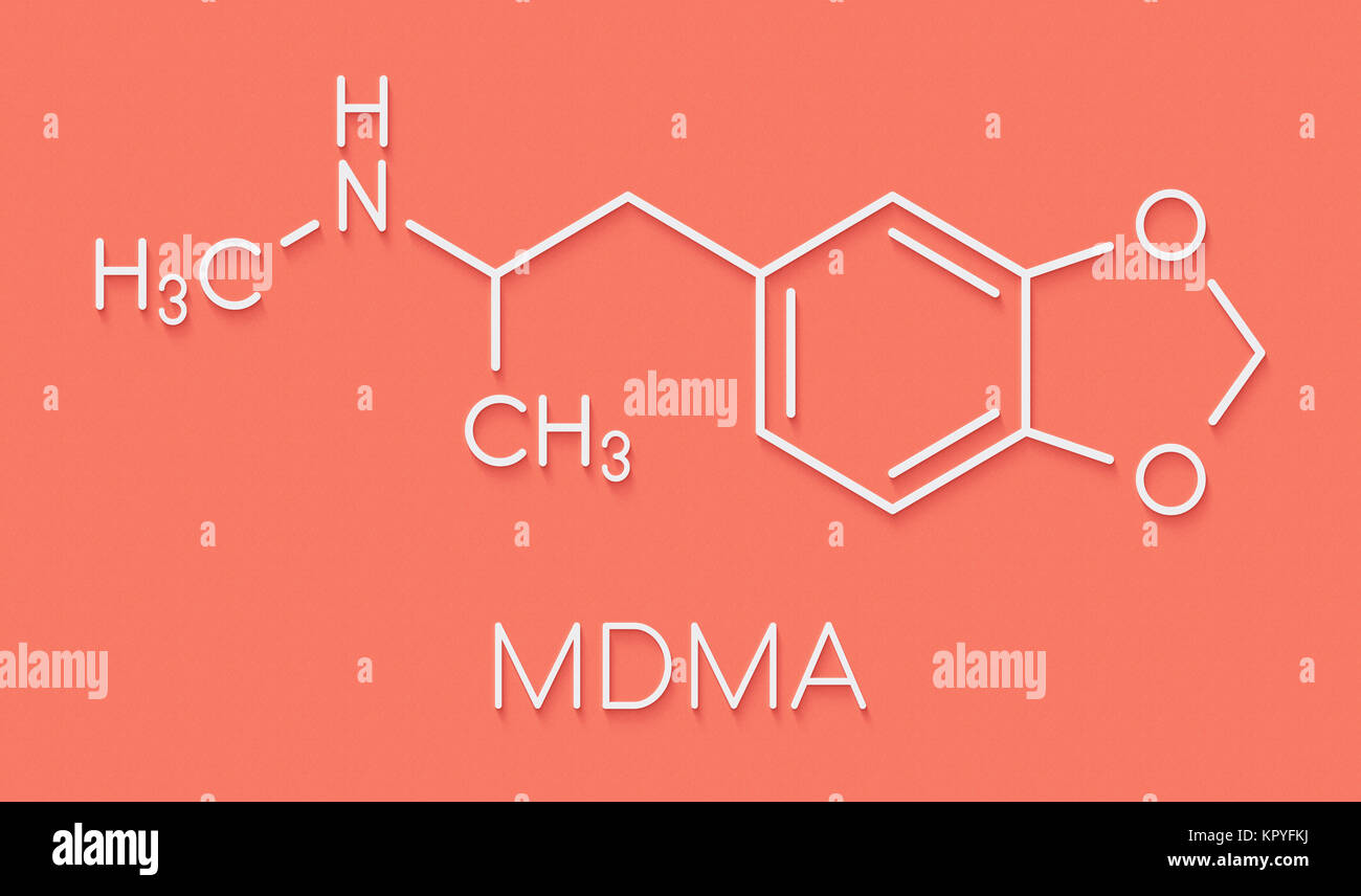 Mdma Xtc E Ecstasy Party Droge Molekul Volle Chemische Bezeichnung Ist 3 4 Methylendioxymethamphetamin Skelettmuskulatur Formel Stockfotografie Alamy