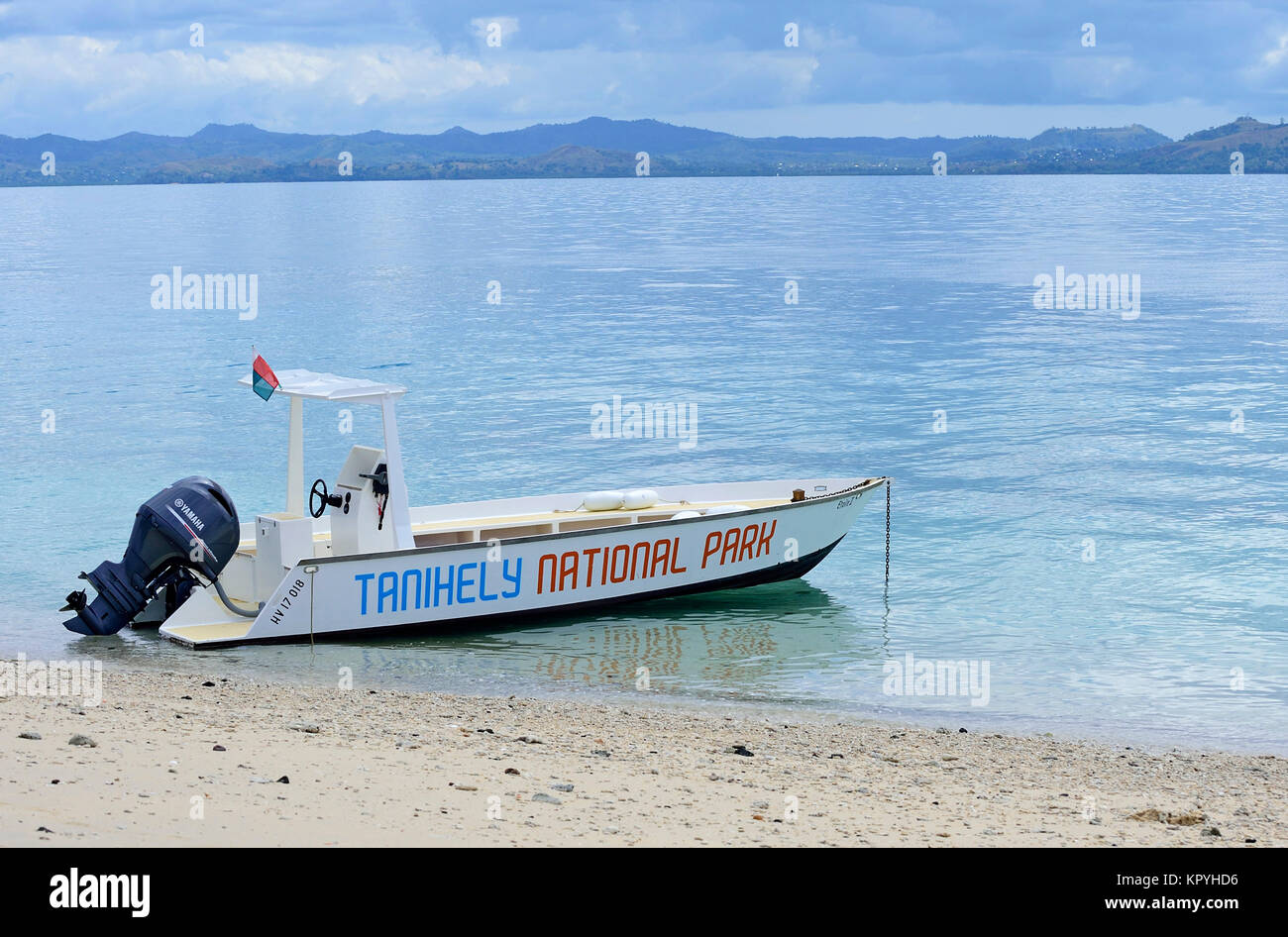 Das Boot des Park, Nosy Tanikely, Madagaskar Stockfoto