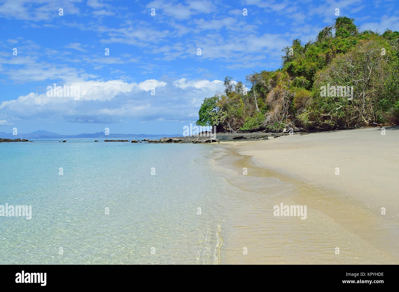 Der schöne Strand von Nosy Tanikely, Madagaskar Stockfoto