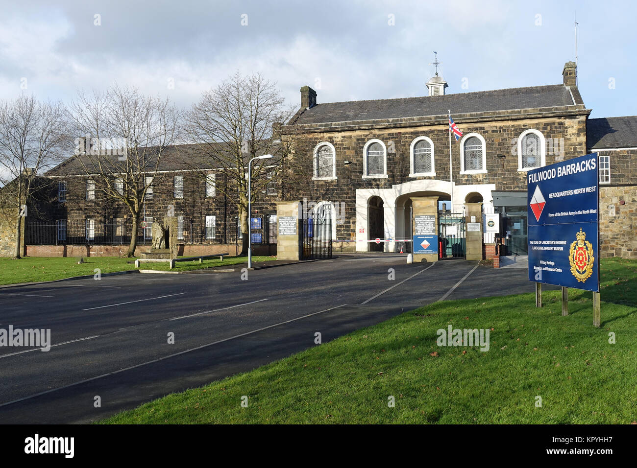 Historische Fulwood Kaserne in Preston ist das Hauptquartier der Armee in North West England. Es beherbergt auch das Lancashire Infantry Museum Stockfoto