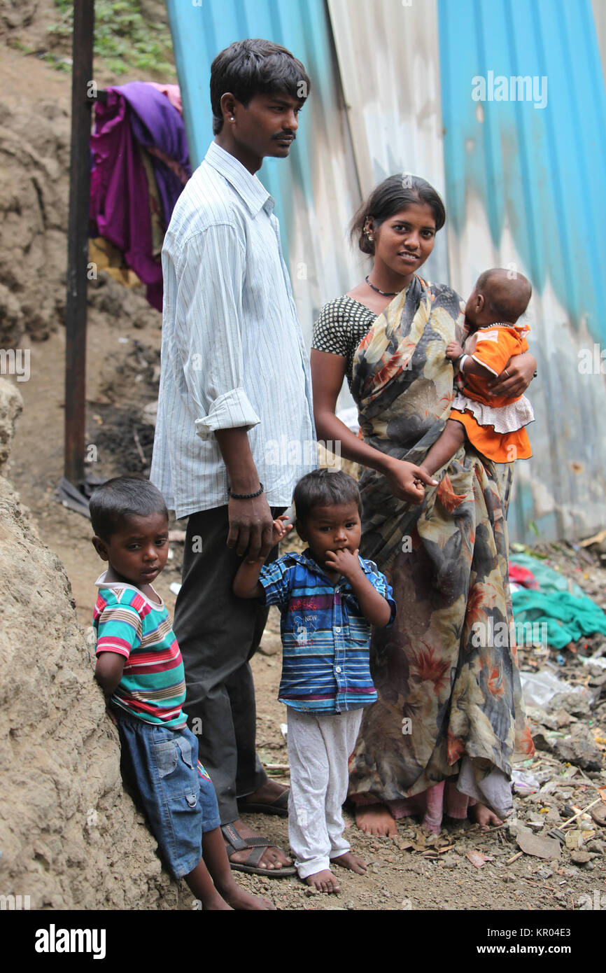 Armen indischen Familie Stockfoto