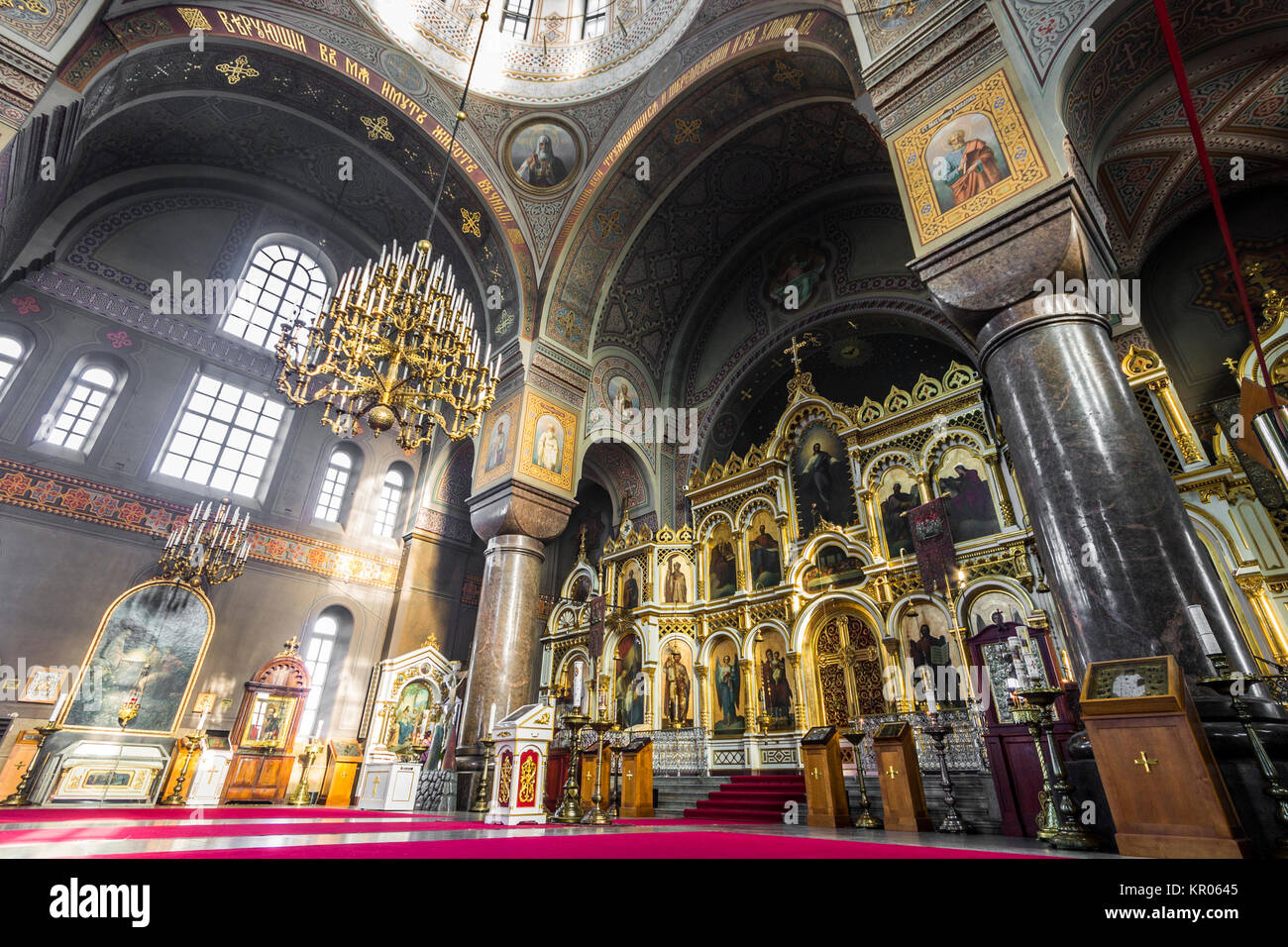 Uspenski-kathedrale (Uspenskin katedraali), einem Östlichen Orthodoxen Kathedrale, die 1352 von der Jungfrau Maria gewidmet. Helsinki, Finnland Stockfoto