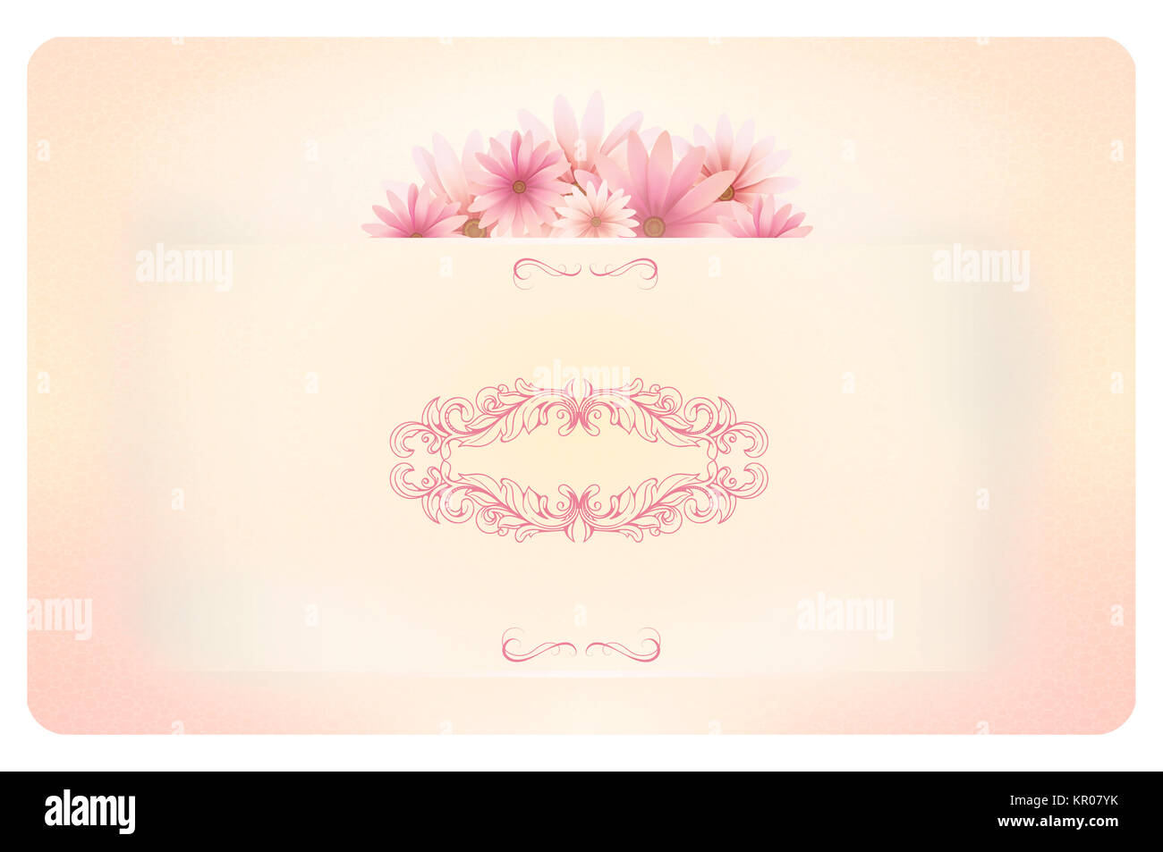 Dekorative floral background mit Rahmen für die Gestaltung von Geschenk oder Visitenkarten. Stockfoto