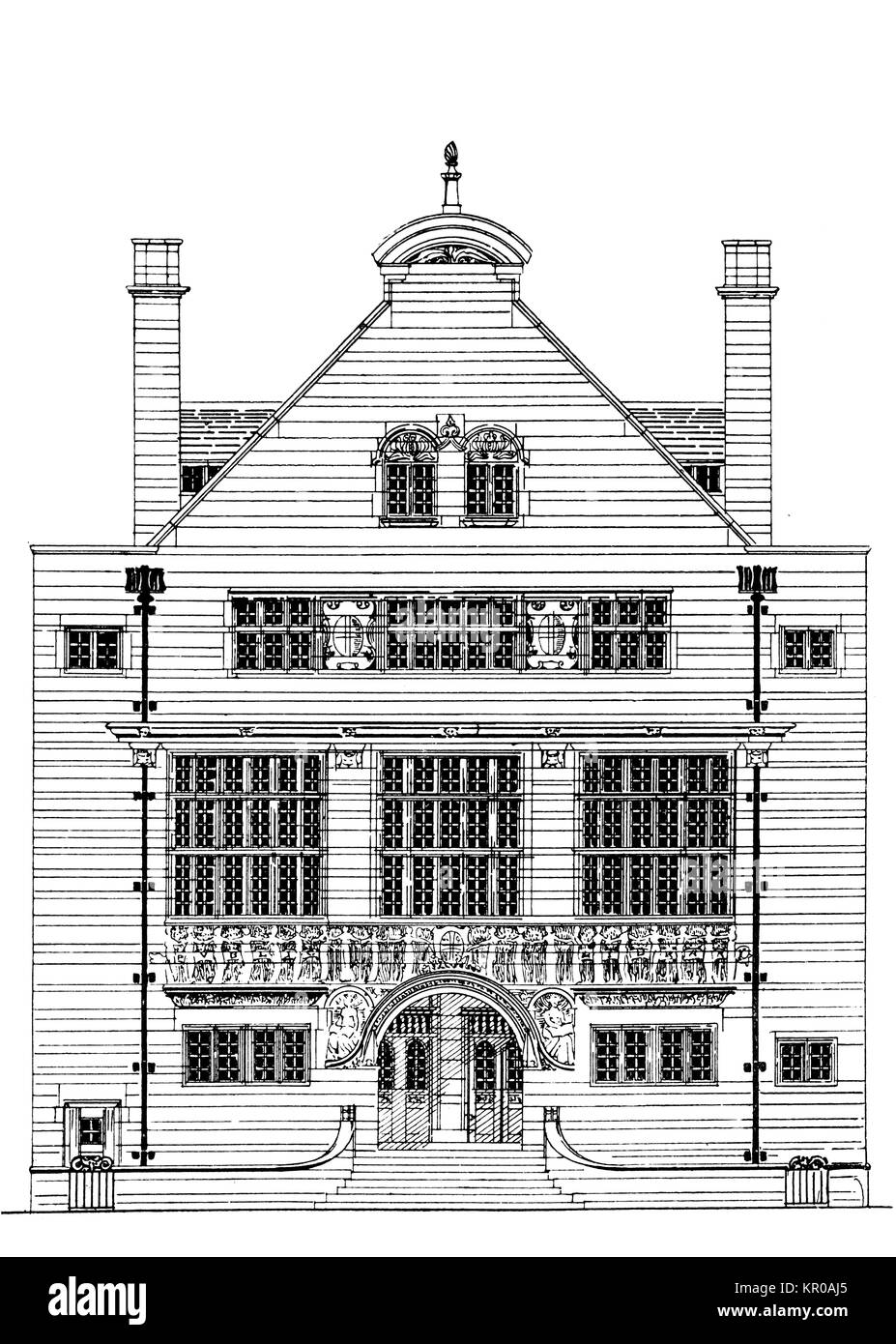 Design für öffentliche Bibliothek von Percy Edward Newton von 1894 Band 4 Der Studio Magazine Stockfoto
