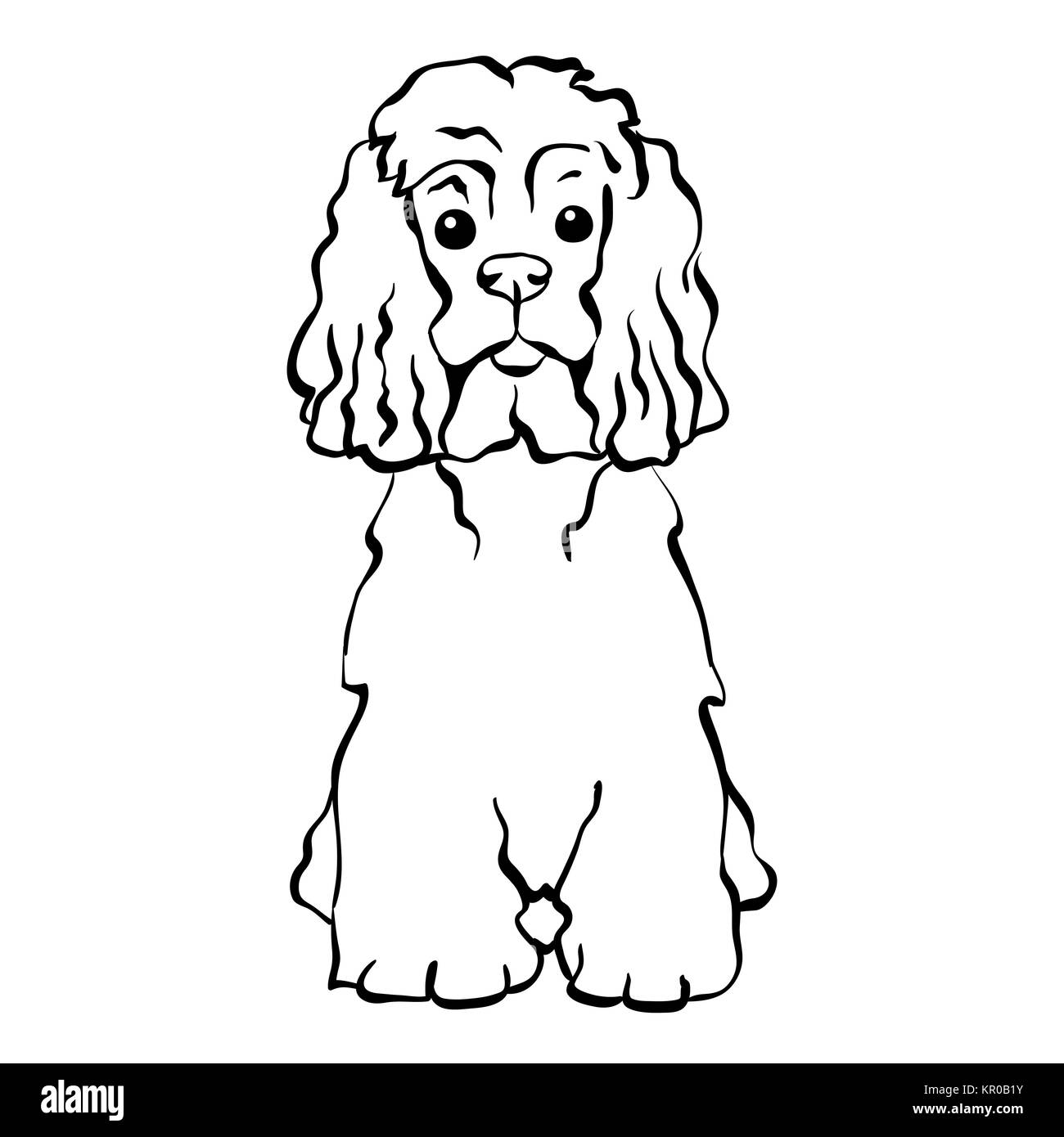 Vector Skizze lustige Hundesitting Stockfoto