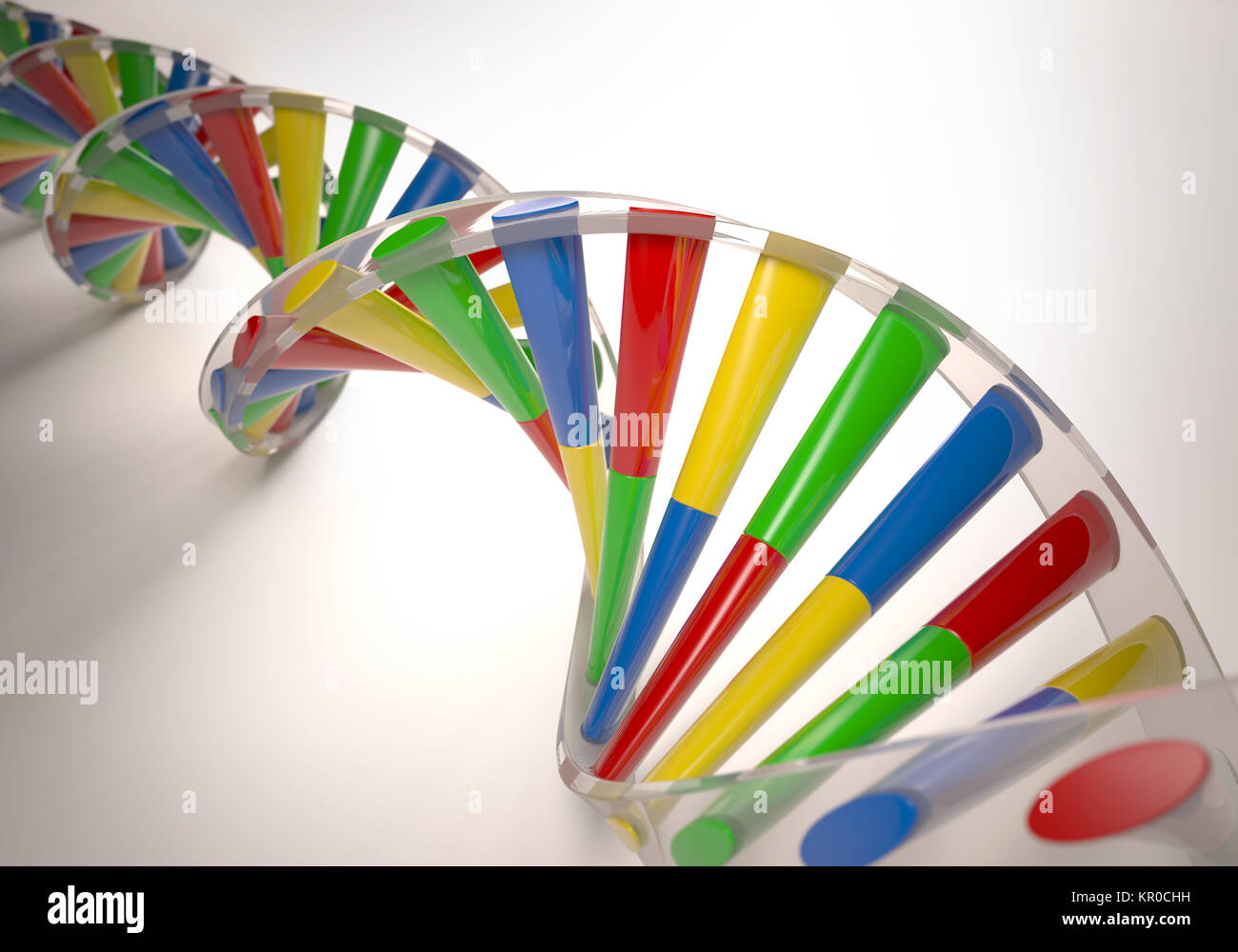 Bunte 3D-DNA Stockfoto