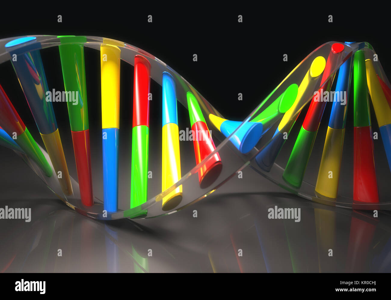 Farbige DNA-Molekül Stockfoto