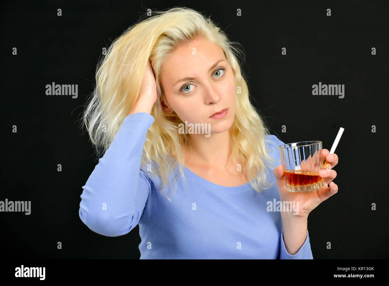 Alkoholische Frau Stockfoto