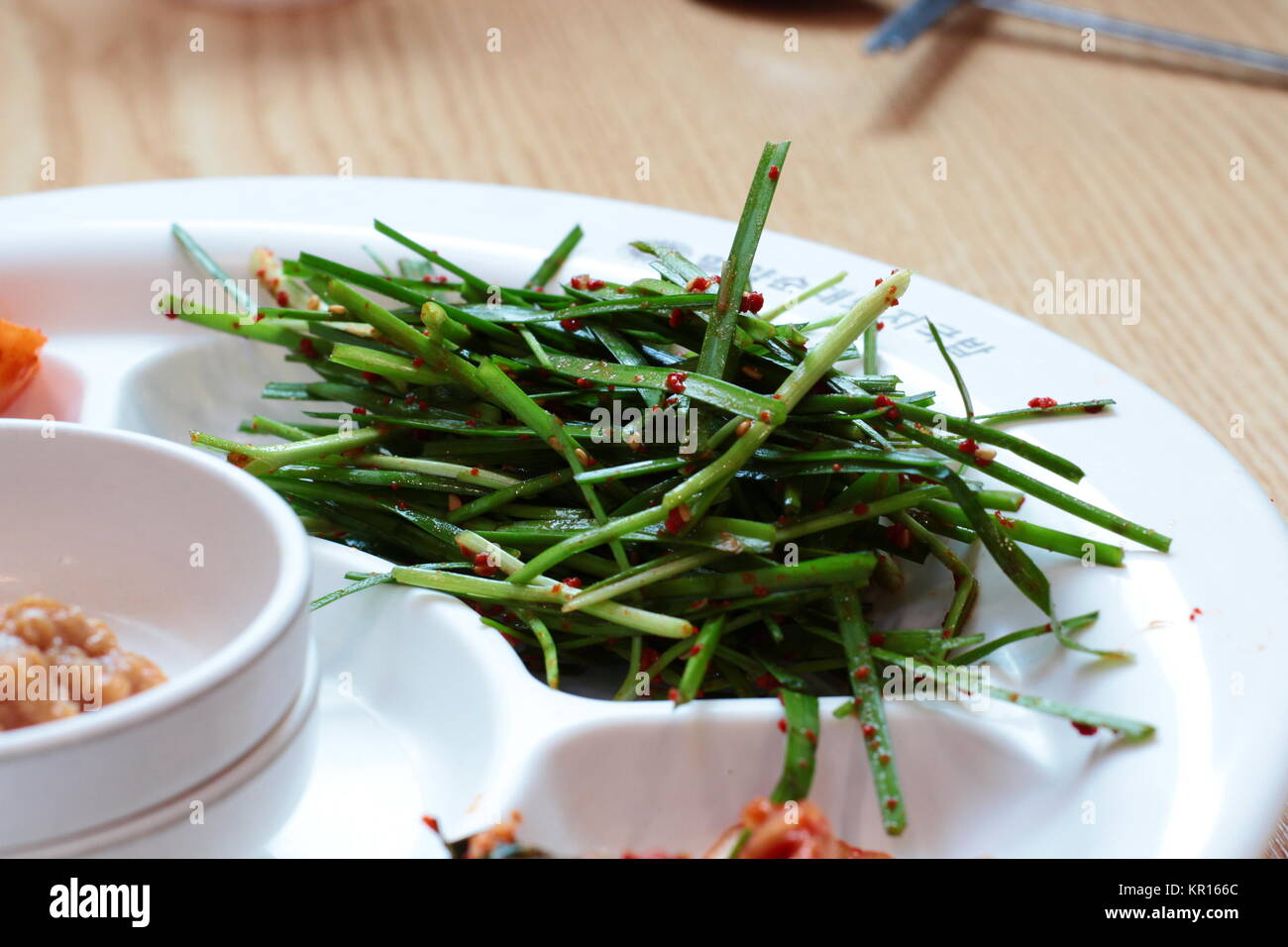 Verschiedene Koreanische pickle (Kimchi) und Beilagen Stockfoto
