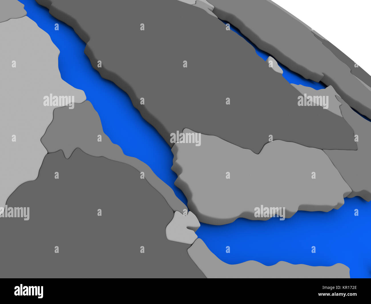 Jemen, Eritrea und Dschibuti auf politische Erde Modell Stockfoto
