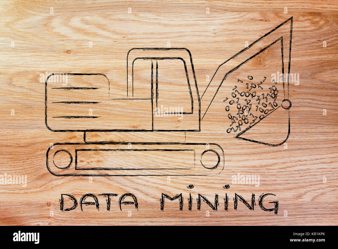 Data Mining: Lustige digger Extrahieren von binären Code Stockfoto