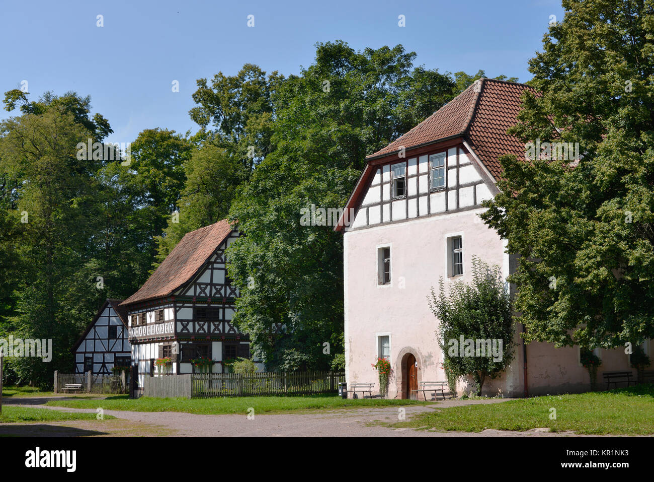 Bauernhäuser, Freilichtmuseum, Vessra, Thüringen, Deutschland, Bauernhaeuser, Freilichtmuseum, Thüringen, Deutschland Stockfoto