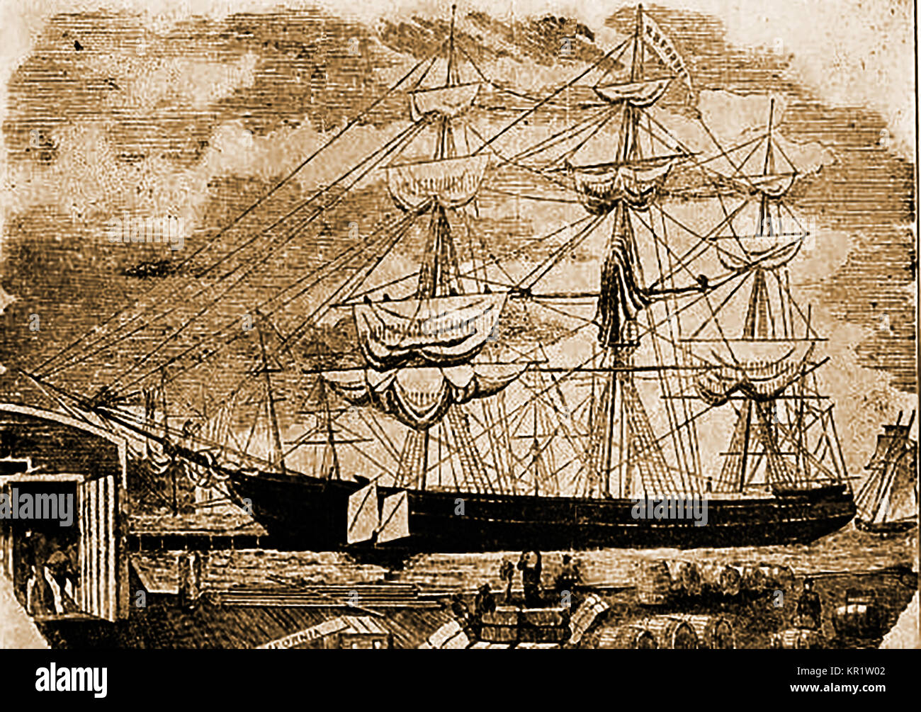 Segelschiff R B Forbes von Boston, USA. 748 Tonnen - Integrierte Boston 1851 und später nach Hong Kong verkauft Stockfoto