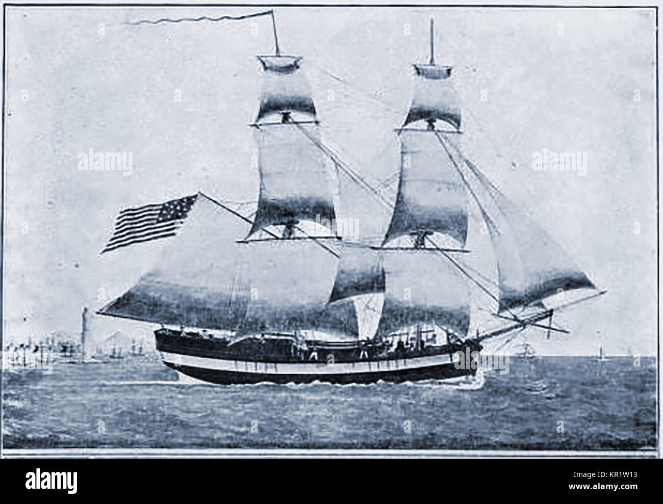 Die Brig TELEMACHUS von Salem und Boston USA. Gebaut New York 1798 -133 Tonnen Stockfoto