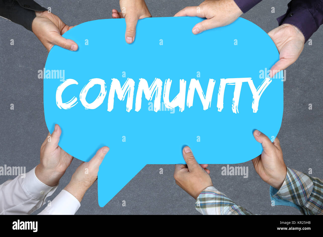 Gruppe Menschen holding Community Community Social Network social networking Computer Stockfoto