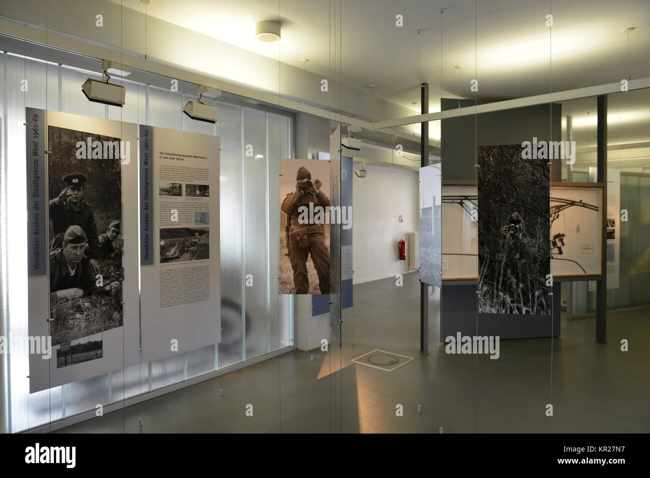 Ausstellung, Museum, stick Gebäude, Gedenkstätte Deutsche Teilung, der Marien Frühling, Sachsen-Anhalt, Deutschland, Ausstellung, Museum, Stabsgebaeude, Gedenkstaet Stockfoto
