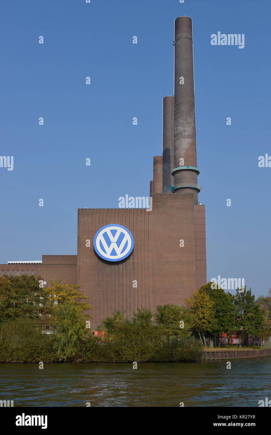 Heizleistung die Nord/Süd, Beförderung, Wolfsburg, Niedersachsen, Deutschland, Heizkraftwerk Nord/Süd, Volkswagenwerk, Niedersachsen, Stockfoto
