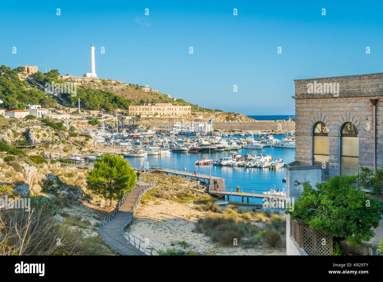 Malerische Anblick in Leuca, Provinz Lecce, Apulien, Süditalien. Stockfoto