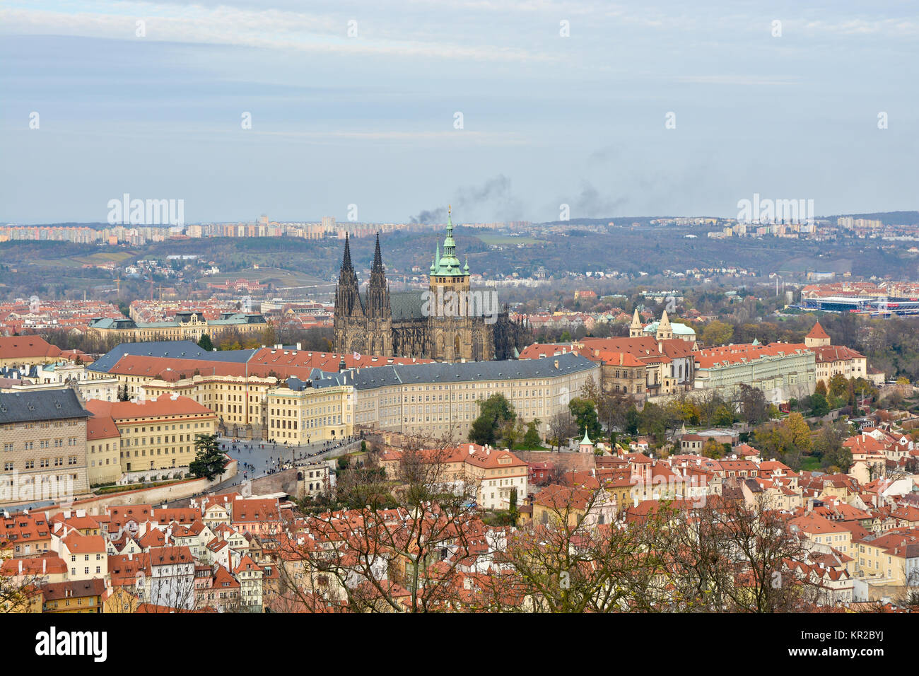 Die tschechische Burg ist ein UNESCO-Weltkulturerbe. Nationalheiligtum der Tschechischen Republik. Stockfoto