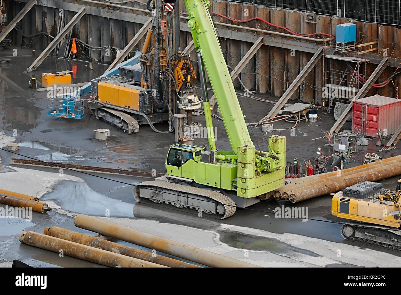 Baumaschinen-Website Stockfoto