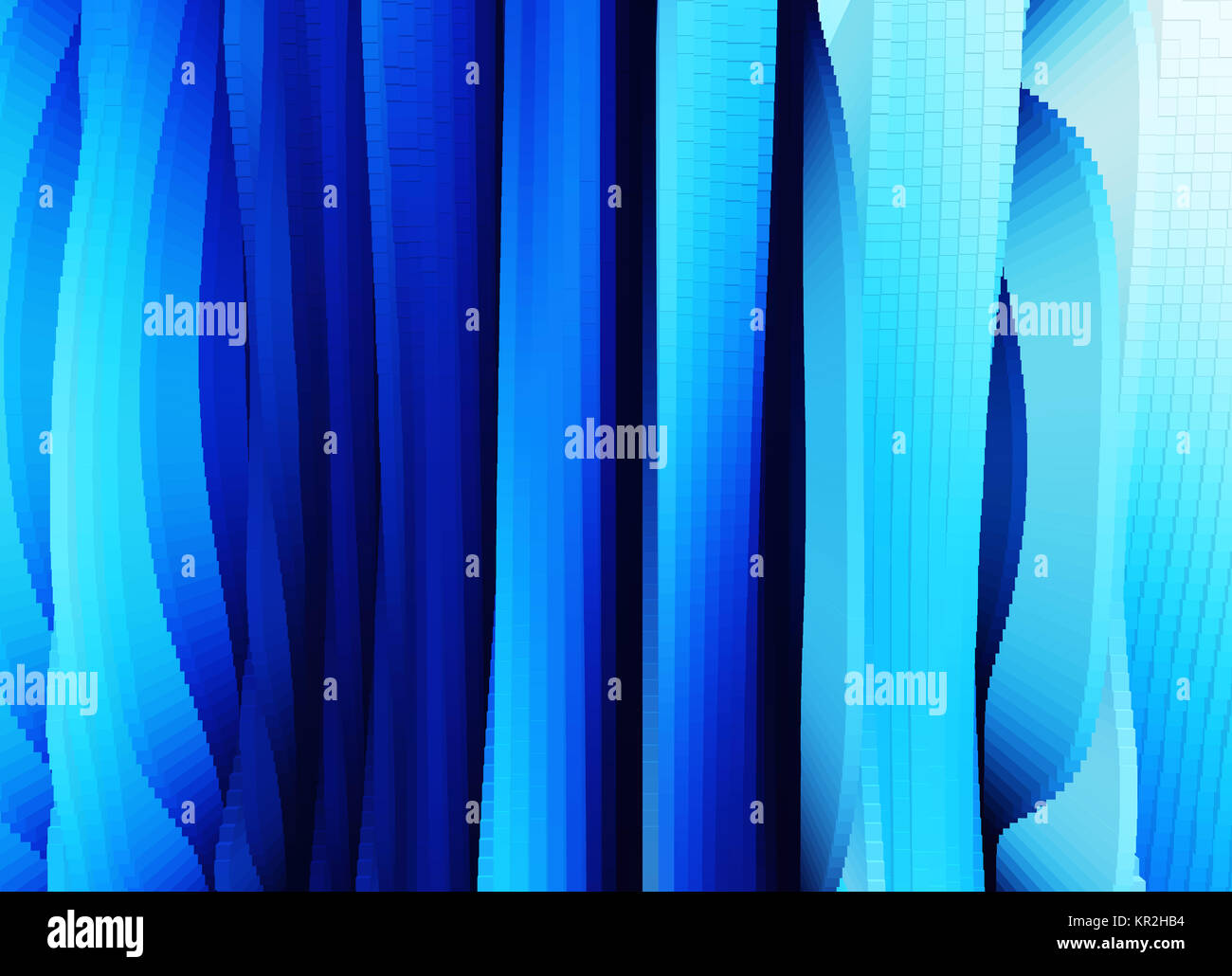 Vertikale blaue 3d extrudierten Höhlenwände Landschaft Hintergrund Stockfoto