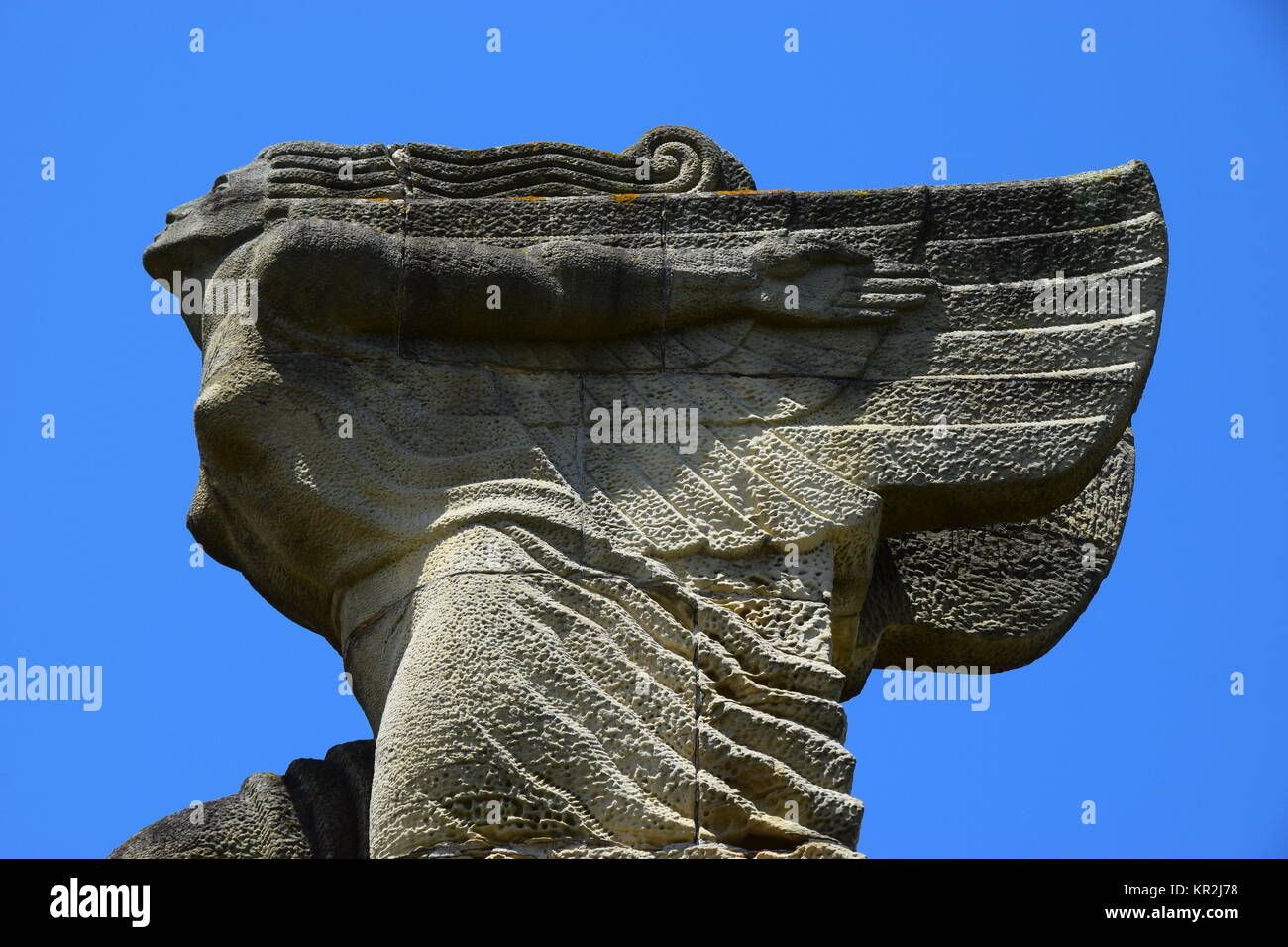Elcano Denkmal in Getaria Stockfoto