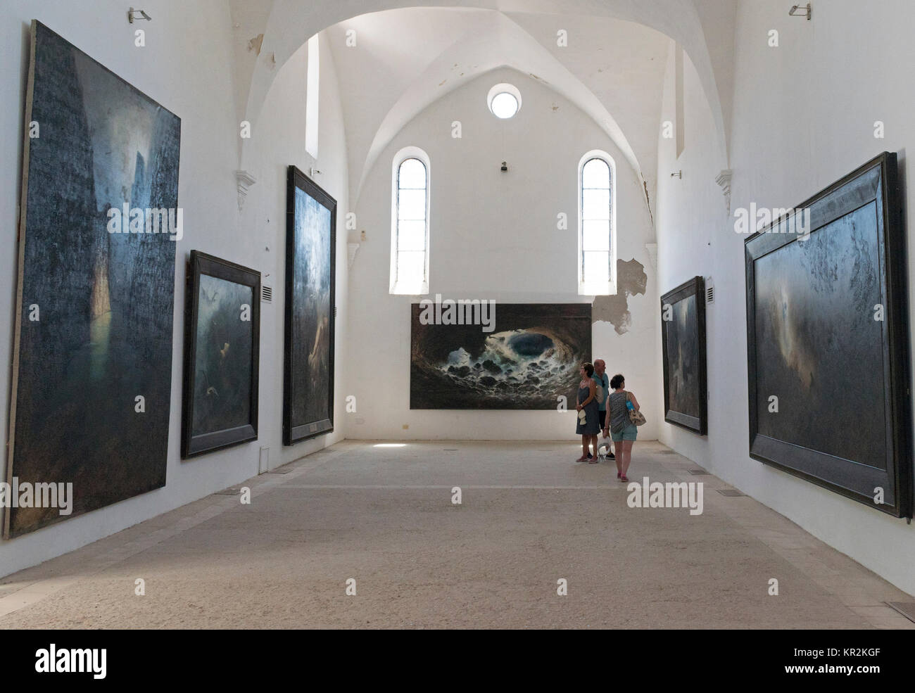 Besucher in der Kunstgalerie von Certosa di San Giacomo ein kartäuserkloster auf der Insel Capri, Italien. Stockfoto