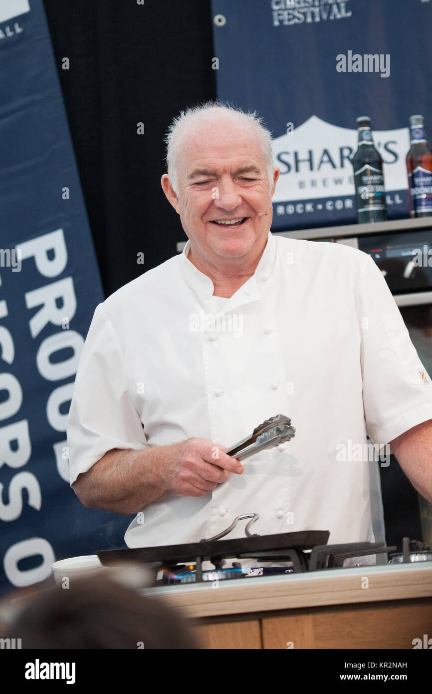 Rick Stein Kochen am Padstow Christmas Festival Stockfoto