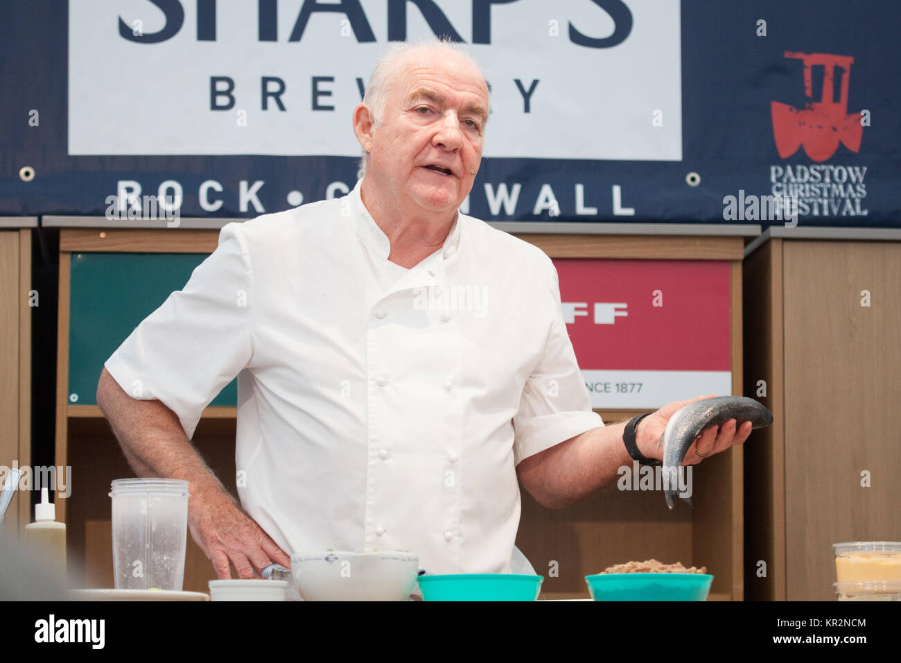 Rick Stein Kochen am Padstow Christmas Festival Stockfoto