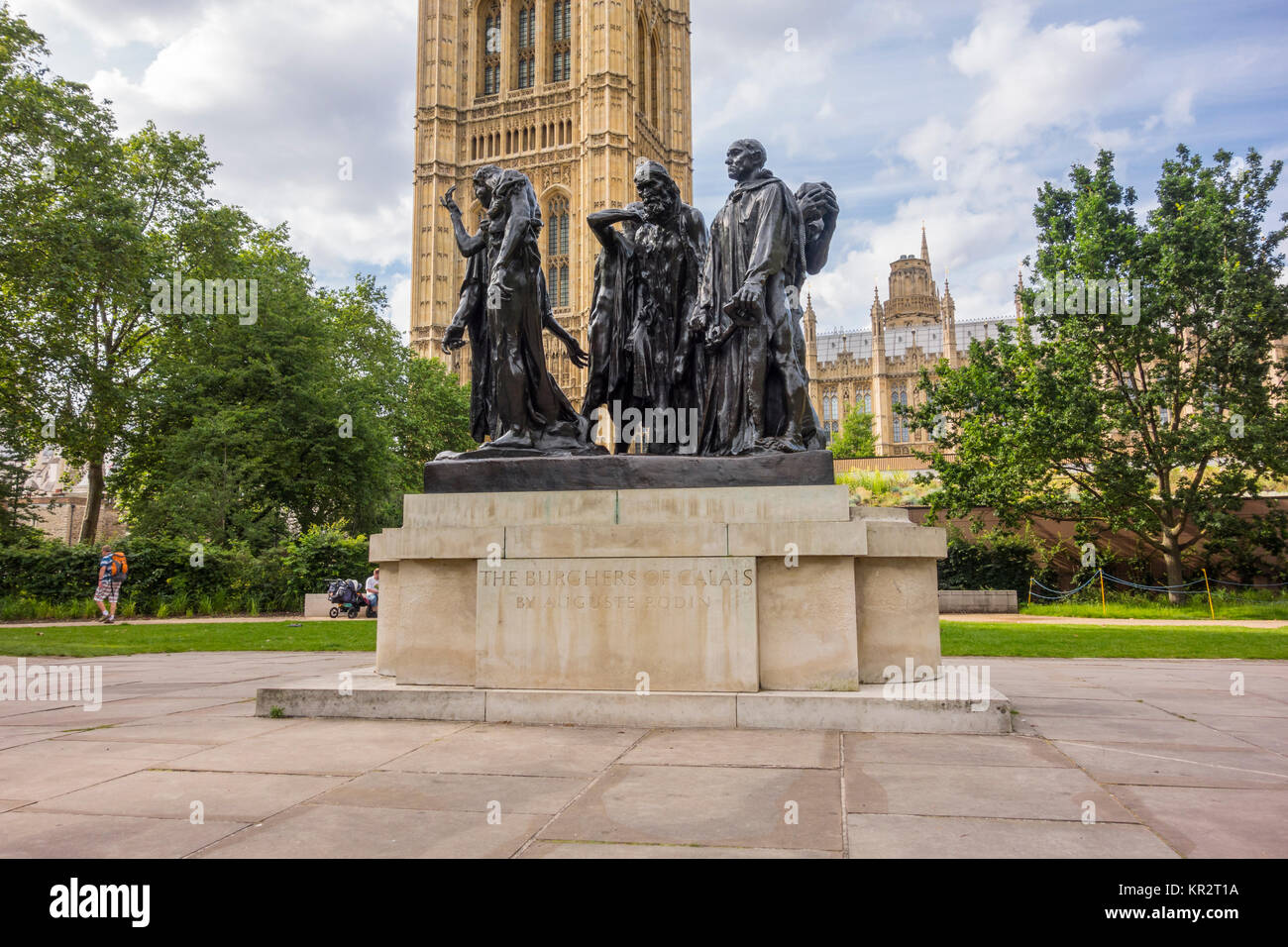 Die Bürger von Calais, Auguste Rodin. Der ursprüngliche Skulptur in Victoria Tower Gardens, Westminster, London, Großbritannien gelegen Cast Stockfoto
