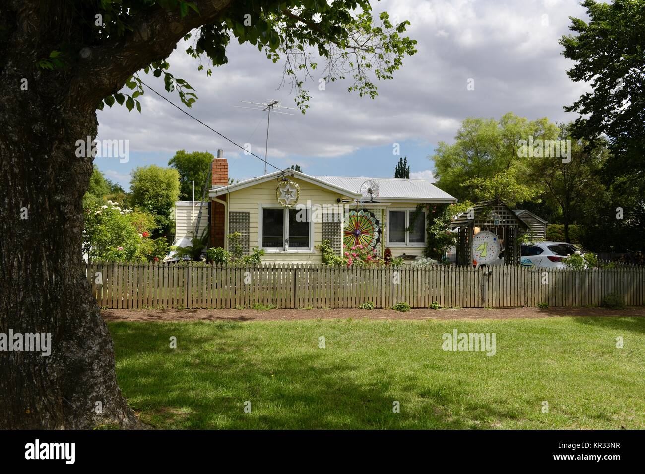 Traditionelle australische Wohnungen für Weihnachten in Tasmanien, Australien eingerichtet. Stockfoto